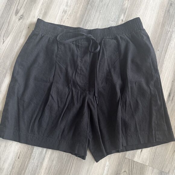 Pants - DKNY Pure Women’s Linen Viscose Black Bermuda Shorts Size Large